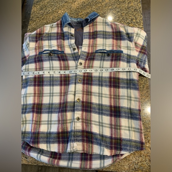Vintage womens Flannel with Denim collar size large - Picture 9 of 10